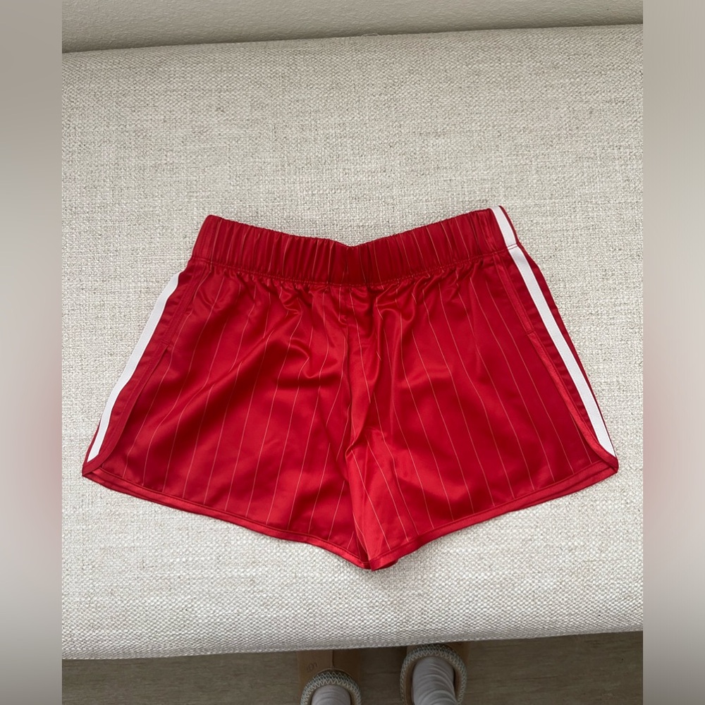 SPORTY & RICH X ADIDAS RED SHORTS - Picture 6 of 6